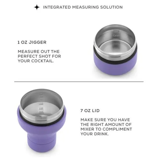 JoyJolt&reg; 20oz. Vacuum Insulated Cocktail Protein Shaker Purple {7}