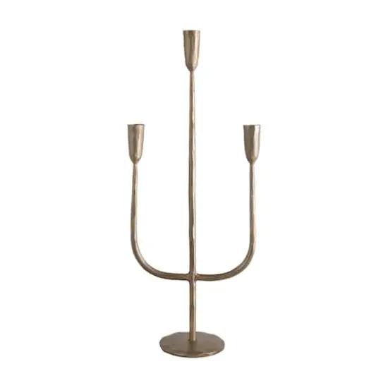Hello Honey® 21.5" Antique Brass Hand-Forged Metal Candelabra {1}