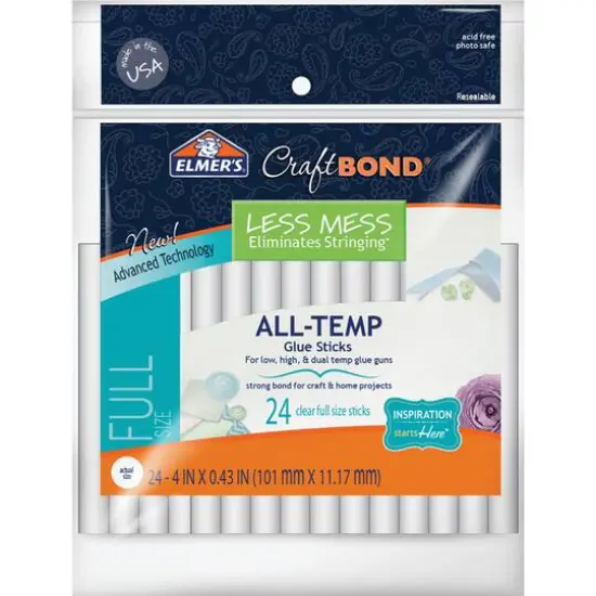 Elmer's&reg; Less Mess 4" Full Size All-Temp Hot Glue Sticks {1}