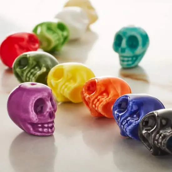 Colorful Ceramic Skull Beads, 11mm by Bead Landing&trade; {3}