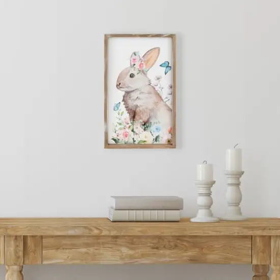 Easter Bunny with Flowers Framed Wall D&eacute;cor {3}