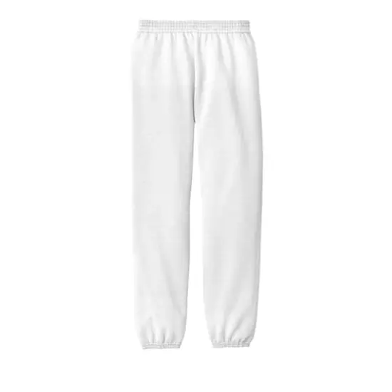 Port & Company&reg; Youth Core Fleece Sweatpants White {5}