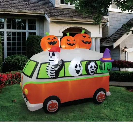 7ft. Inflatable Halloween Vintage Bus {3}