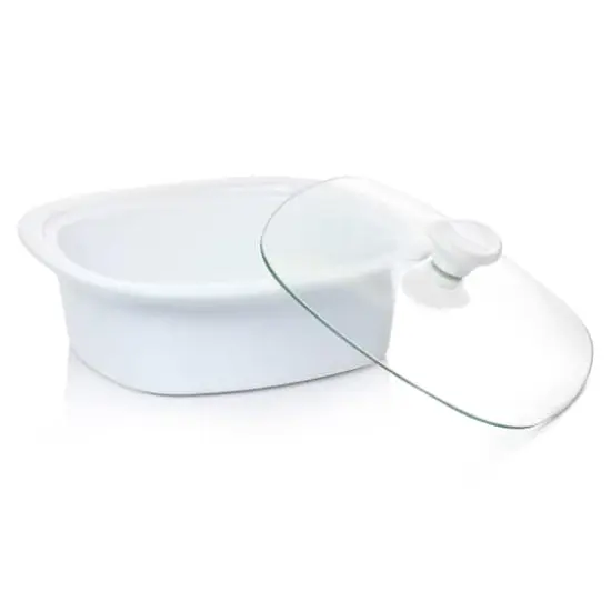 Gibson Elite&reg; 1.9qt. White Ceramic Casserole with Glass Lid {4}