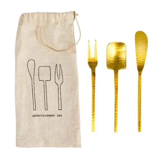 Hello Honey&reg; Gilded Hammered Stainless Steel Appetizer Utensil Set {8}
