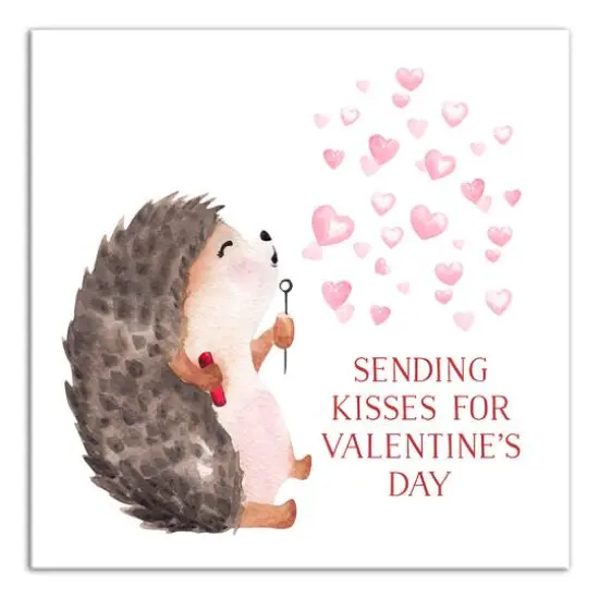 Hedgehog Heart Bubbles Canvas Wall Art {2}