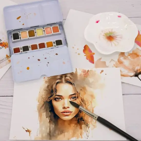 12 Half Pans Portrait Watercolor Set by Artist's Loft&trade; {3}