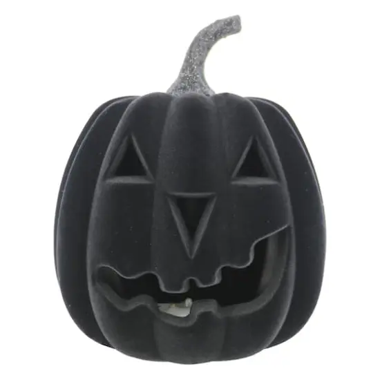 9.5" Flocked LED Jack-O'-Lantern Tabletop Décor by Ashland® {1}