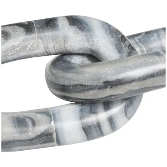 9" Gray Marble Geometric 2 Link Chain Sculpture D&eacute;cor {4}