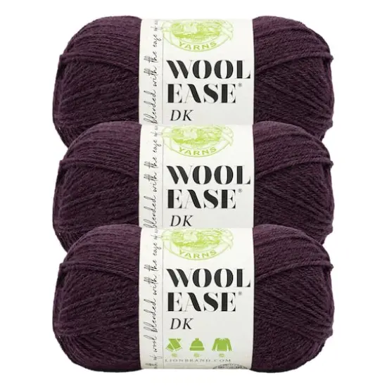 3 Pack Lion Brand&reg; Wool-Ease&reg; DK Yarn Eggplant {1}