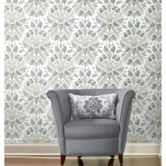 RoomMates Gray & Taupe Gray Cat Coquillette Tropical Peel & Stick Wallpaper {3}