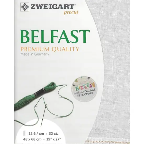 Zweigart&reg; Precut Belfast 32 Count Canvas, 19" x 27" Silvery Moon {1}