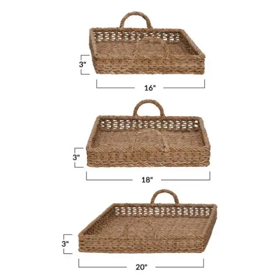 Hello Honey&reg; Decorative Water Hyacinth Tray Set {5}