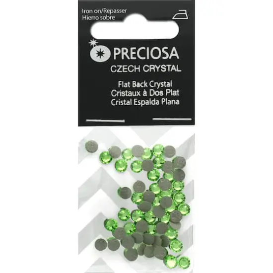 John Bead Preciosa VIVA12 Hot Fix Flatback Czech Crystals, SS16 Peridot {1}