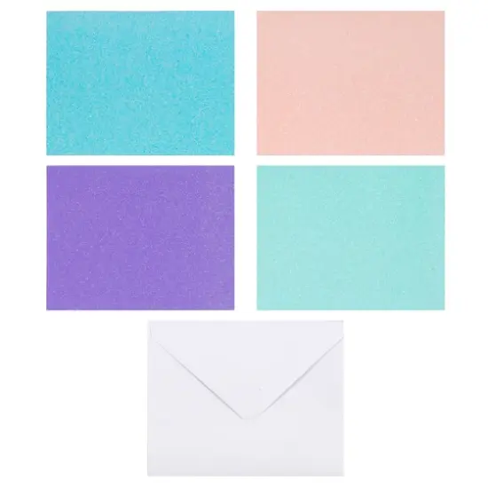 Glitter Pastel Cards & Envelopes by Recollections&trade;, 4.25" x 5.5" {3}