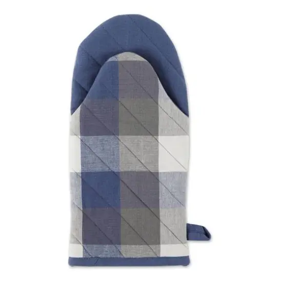 DII&reg; Tri Color Check Oven Mitts, 2ct. French Blue {4}