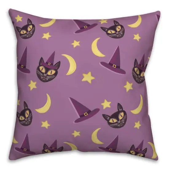 Cat & Witch Hat Throw Pillow {1}