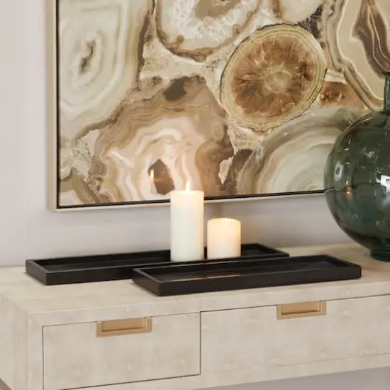 CosmoLiving by Cosmopolitan Marble Tray Set Black {3}