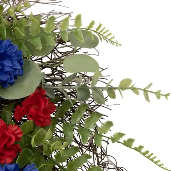 24" Americana Mixed Foliage & Florals Wreath {5}