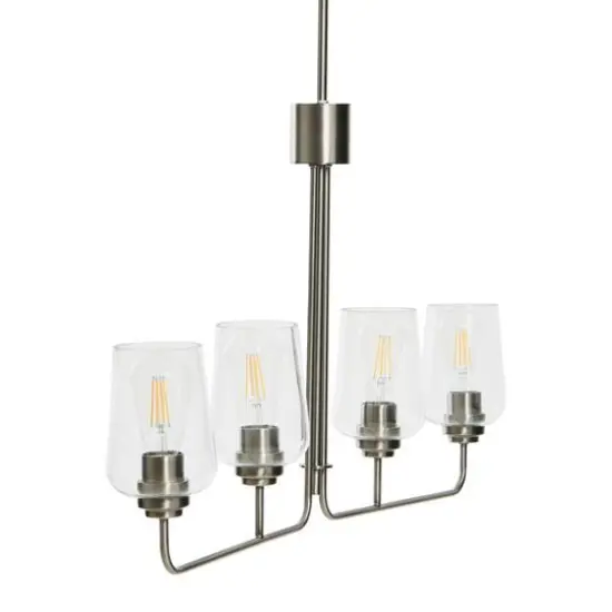 Hello Honey&reg; Robert Stevenson Lighting Holden Metal & Glass 4-Light Linear Chandelier Antique Nickel {8}