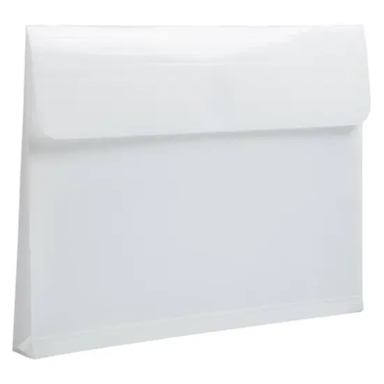 JAM Paper 9.75" x 13" Plastic Hook & Loop Closure Envelopes, 12ct. White {5}