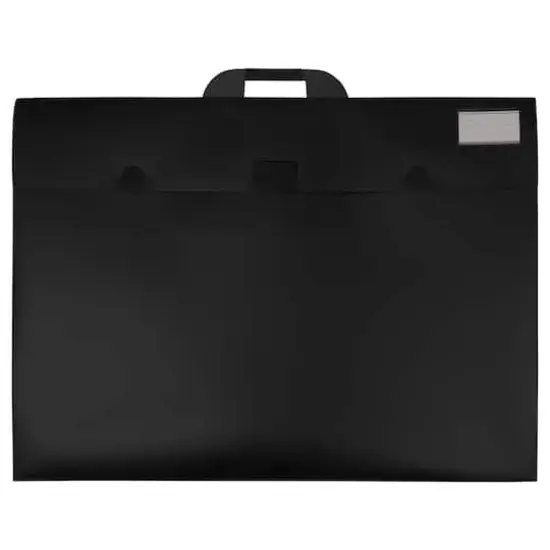 JAM Paper Black Thin Portfolio File Carry Cases with Handles Set {3}