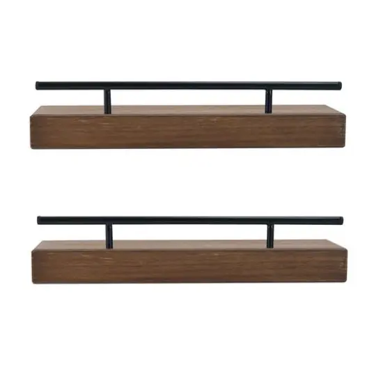 Melannco Natural Metal Railing 18" Shelf, 2ct. {1}