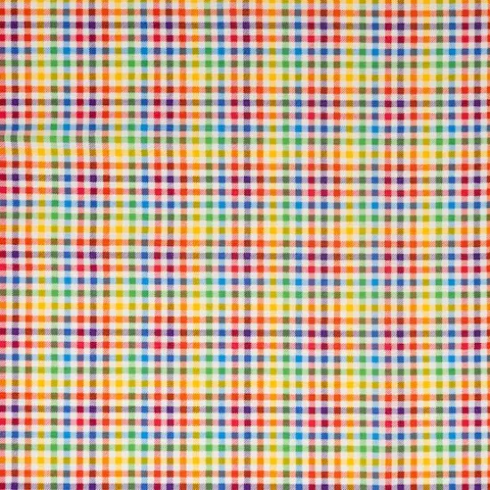 SINGER Rainbow Gingham Check Cotton Fabric {1}