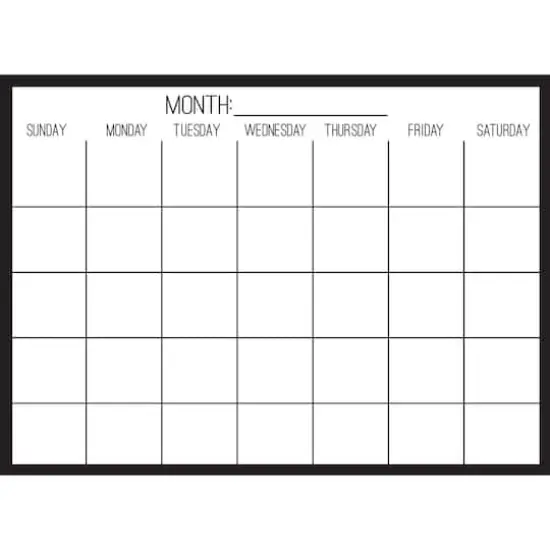 WallPops Clear with Black Edge Monthly Dry Erase Calendar {1}