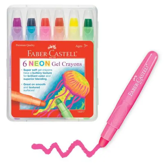 Faber-Castell 6 Color Neon Gel Crayons {1}