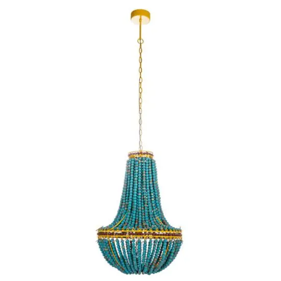 Hello Honey&reg; 26" Multicolor Draped Wood Bead Chandelier {13}