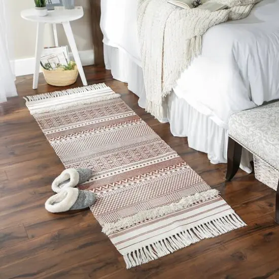DII&reg; Hand-Loomed Shag Rug Runner, 2ft. x 3" x 6ft. Cinnamon/Off White {6}