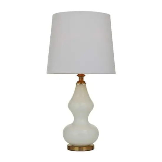 White Glass Table Lamp 15" x 15" x 29" {3}