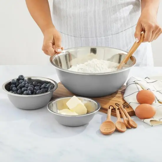 JoyJolt&reg; Stainless Steel Mixing Bowl Set Gray {6}