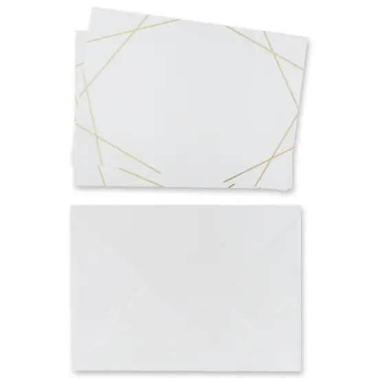 White & Gold Foil Flat Cards & Envelopes by Recollections&trade;, 5" x 7" {7}