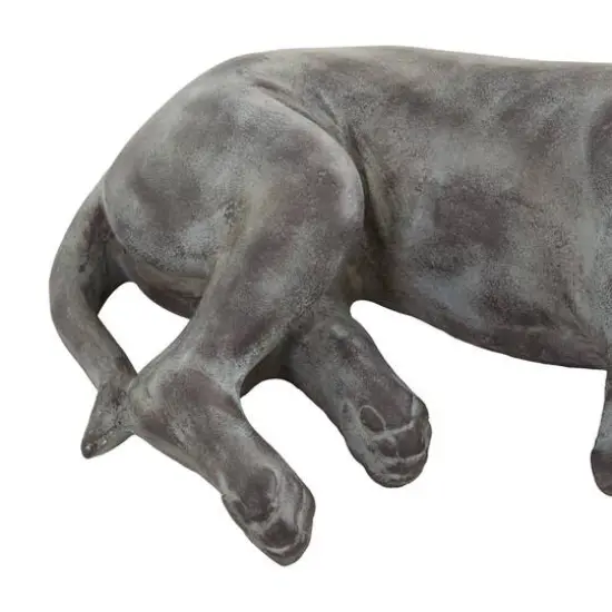 Dark Grey Modern farmhouse Dog Garden Sculpture, 23" x 13" x 6" {5}