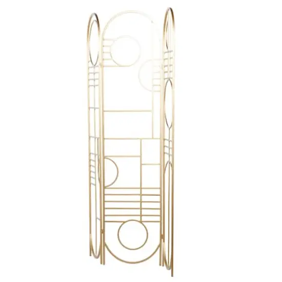 Gold Metal Modern Room Divider Screen 69" x 50" x 1" {3}