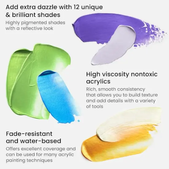 Arteza&reg; 12 Color Metallic Acrylic Paint Set {5}