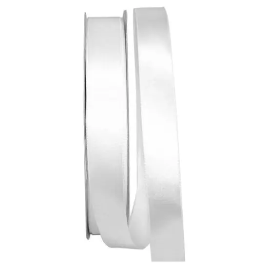 JAM Paper 7/8" x 100yd. Satin Single Face Ribbon Cream {2}