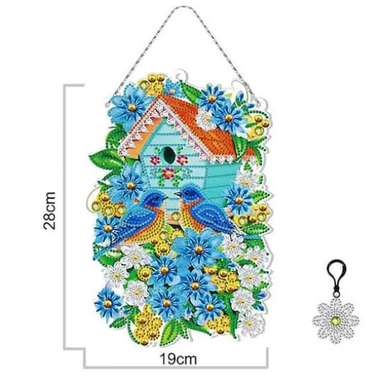 Sparkly Selections Love Birds and Birdhouse Wreath Diamond Painting {1}