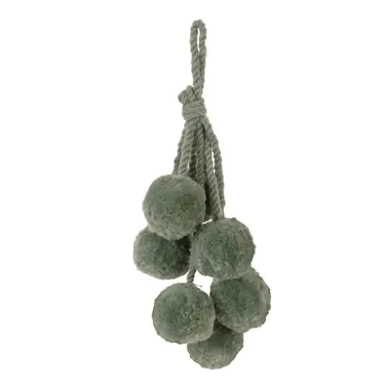 14.5" Pom Pom Cluster Drop Ornaments, 4ct. Sage Green {3}