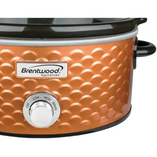 Brentwood Copper 4.5qt. Scallop-Pattern Slow Cooker {5}
