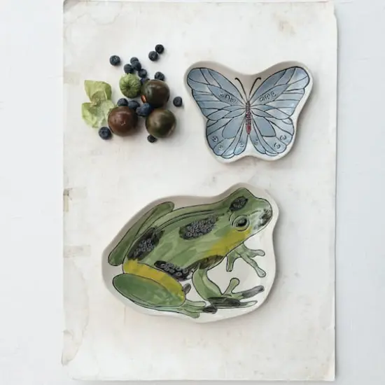 Hello Honey&reg; Green 11.75" Garden Frog Stoneware Plate {3}