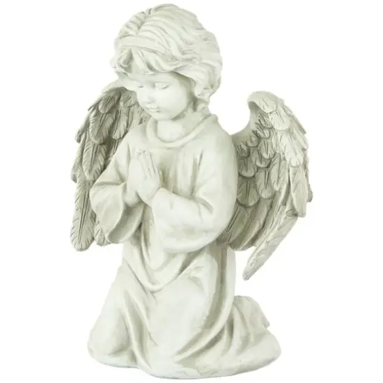 15" Kneeling in Prayer Cherub Outdoor Garden Statue {5}