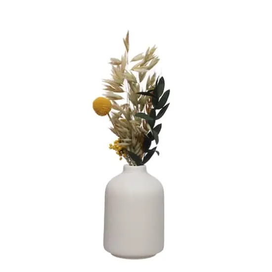 9.5" Yellow Dried Floral Arrangement in White Container by Ashland&reg; {3}