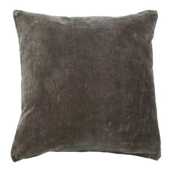 Hello Honey&reg; Gray Square Velvet Knife Edge Pillow Cover {1}
