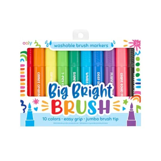 OOLY Big Bright Brush Easy Grip Jumbo Brush Tip Markers, 10ct. {1}