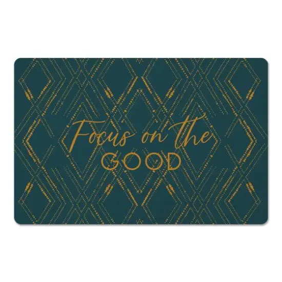 Focus on the Good Geo Diamond Floor Mat Blue and Gold {1}