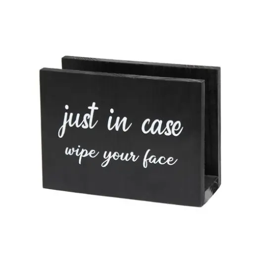 Elegant Designs&trade; Napkin Holder and Cup Holder Set with Black with White Script {13}