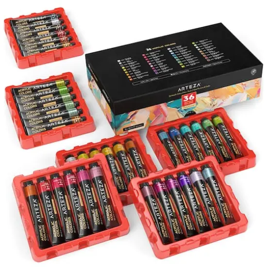 Arteza&reg; 36 Color Metallic Acrylic Paint Set {9}